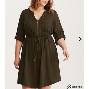 Torrid olive green dress size 00